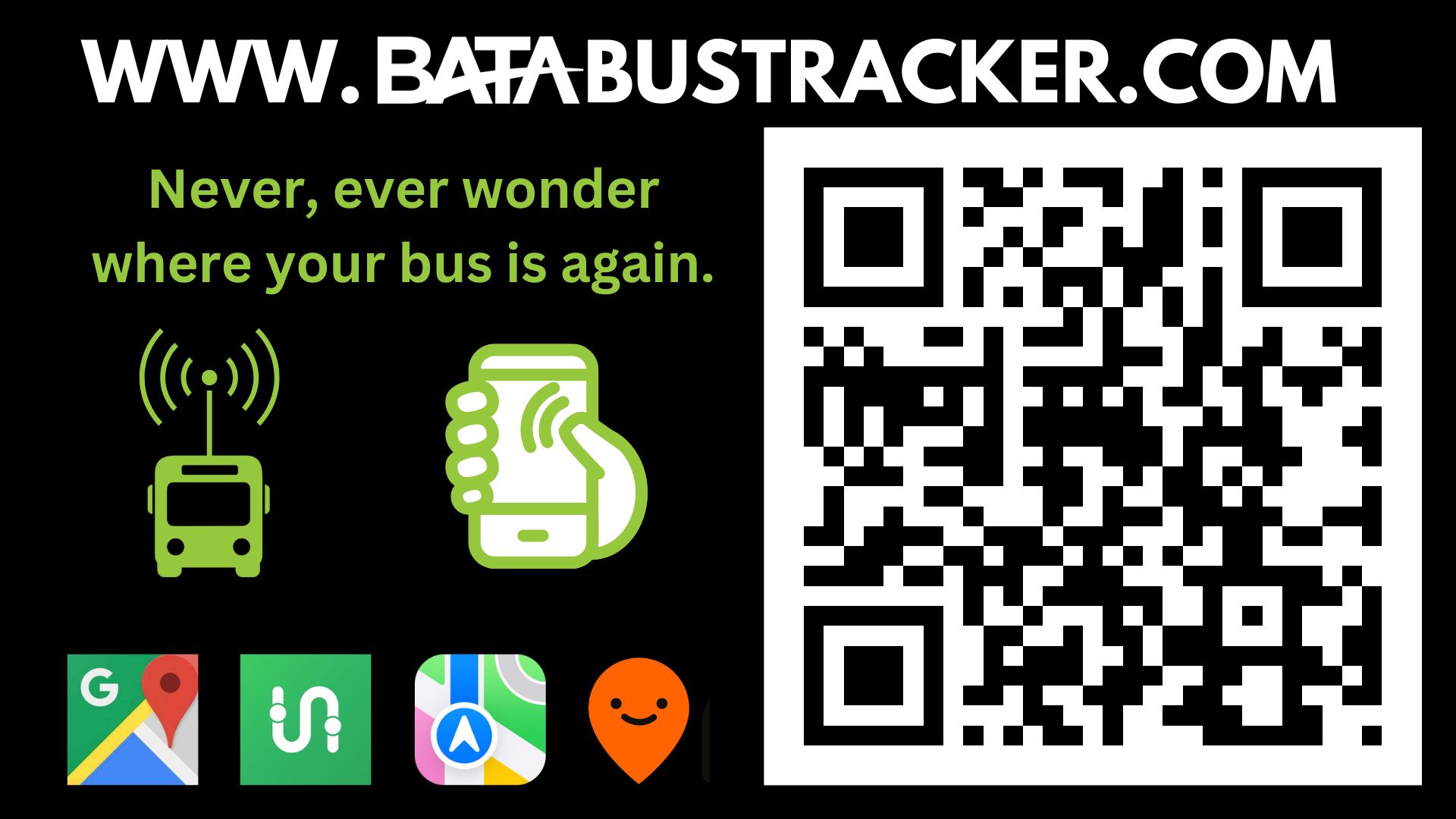 Never, ever wonder where your bus is again - www.batabustracker.com